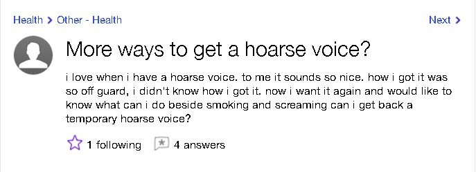 how to get a Hoarse voice