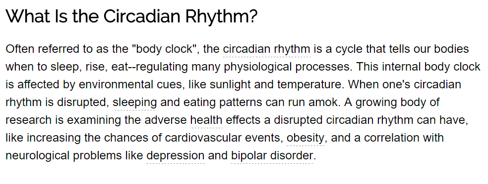 Circadian Rhythm And Sleep