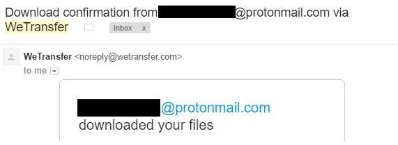 big file transfer comfirmation